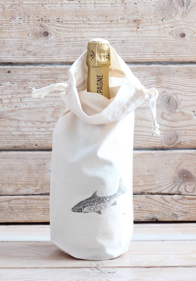 salmon cotton bottle bag by bird