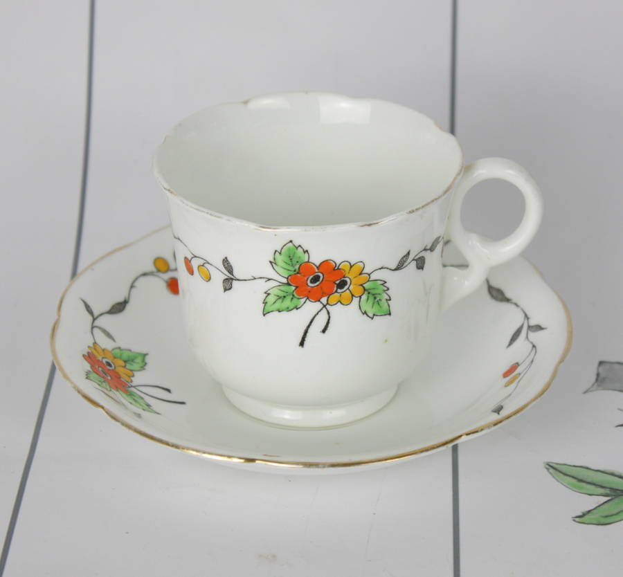 vintage tea cup herb planter set by the vintage tea cup
