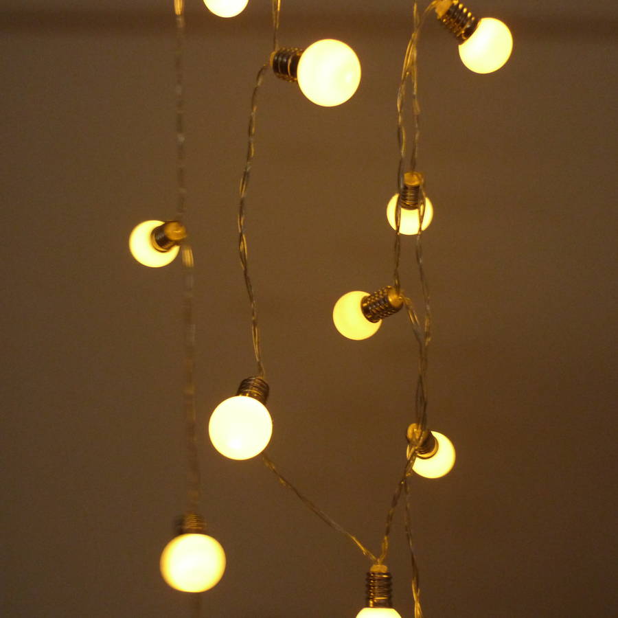 frosted bulb fairy light string by the lovely light company notonthehighstreet.com