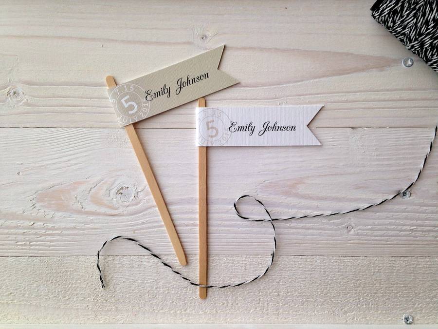 kraft stamp wedding place cards by pear paper co.