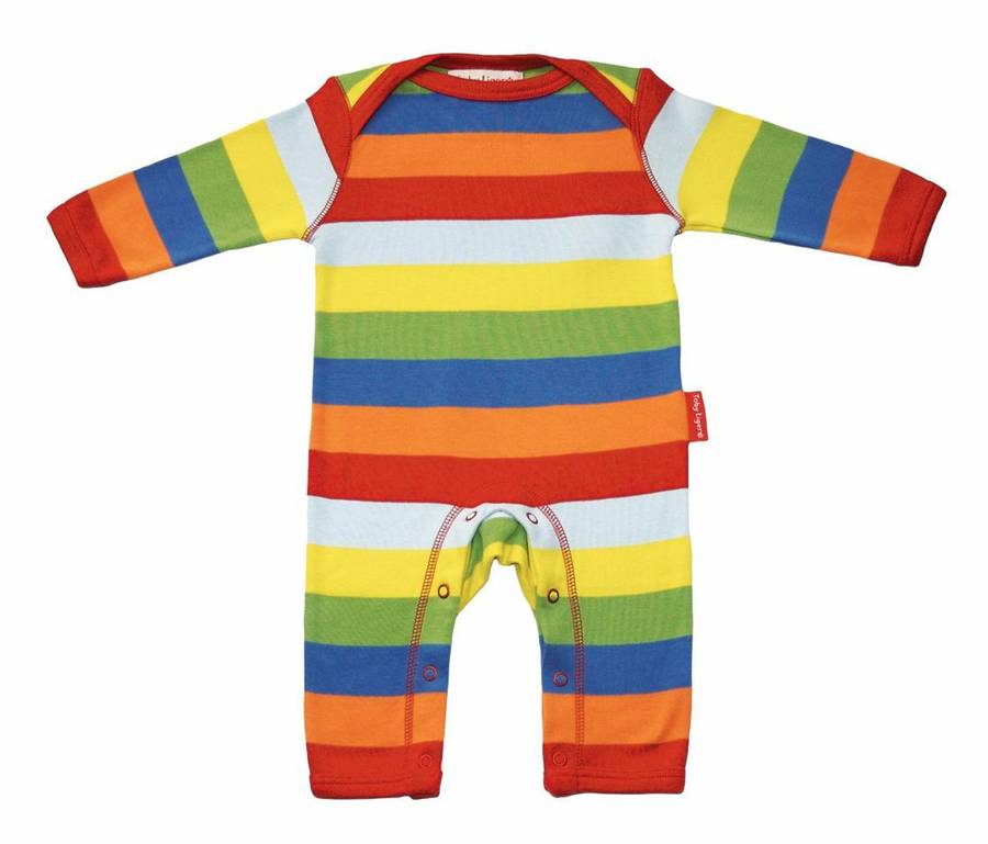 organic striped baby grow by all things brighton beautiful
