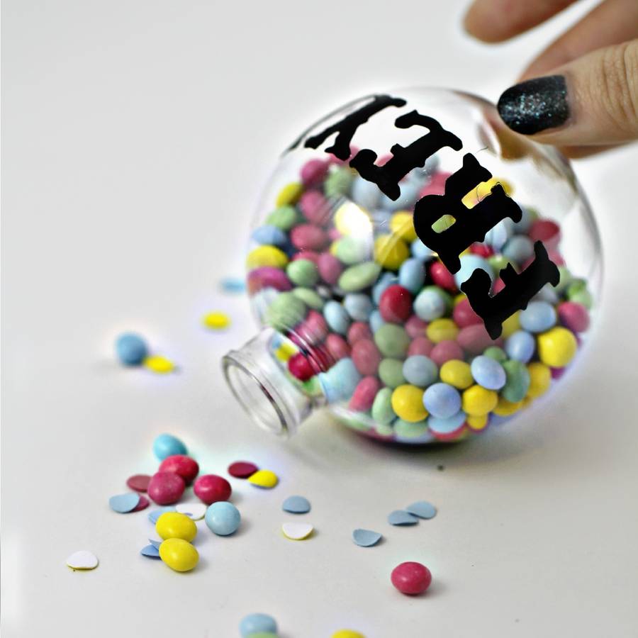 personalised fill me up baubles by posh totty designs creates