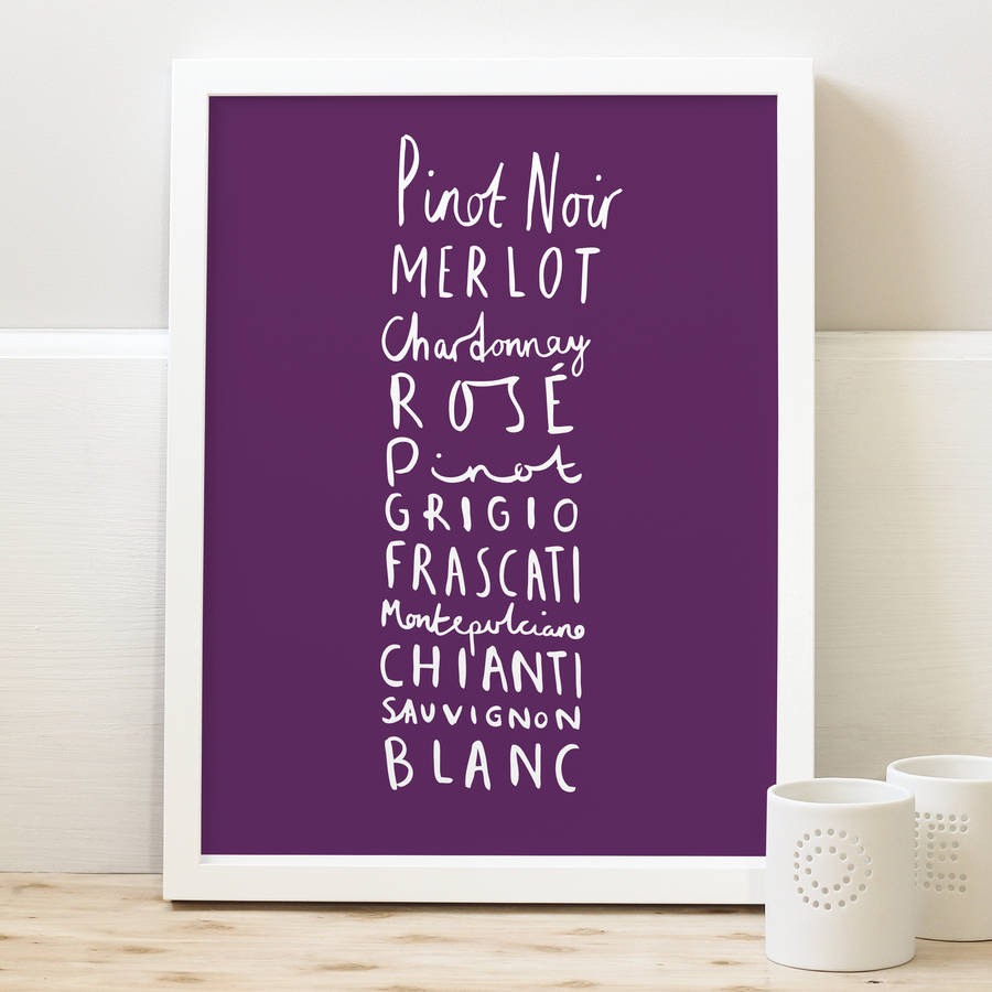 wine names print by old english company