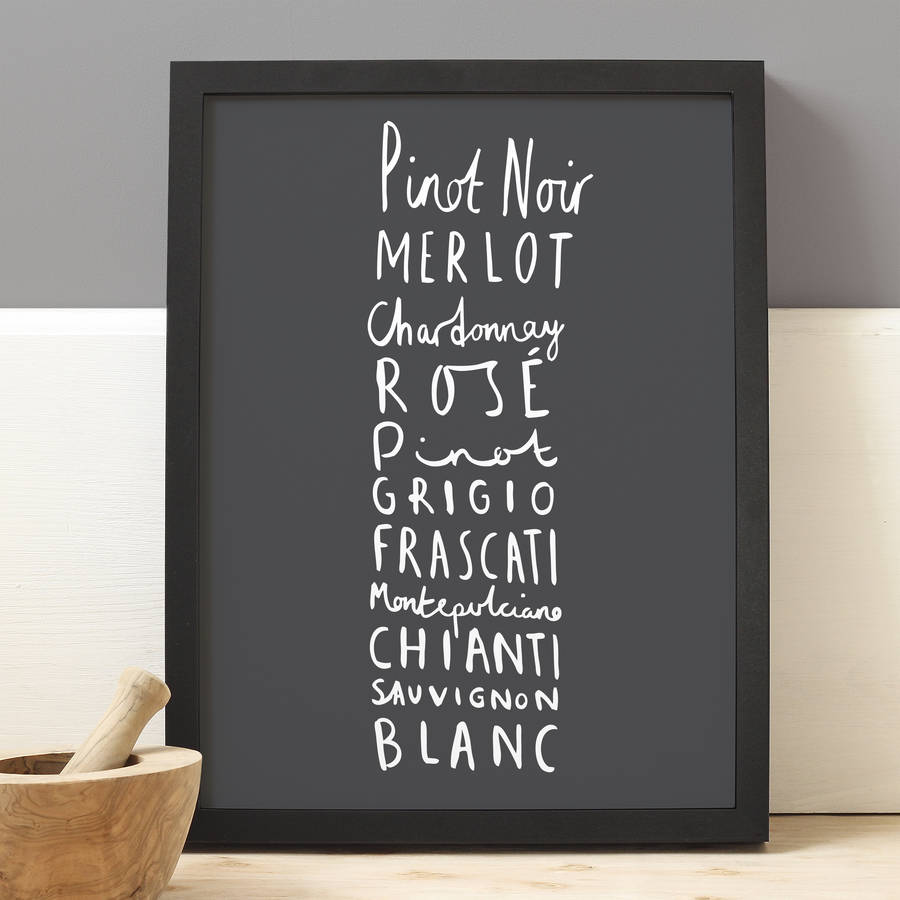 wine names print by old english company