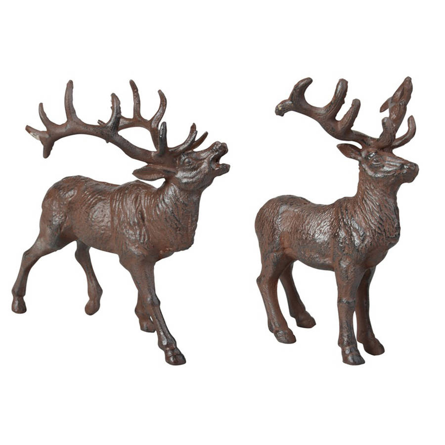 cast iron stag reindeer sculpture ornament by garden cast iron stag reindeer sculpture ornament by garden