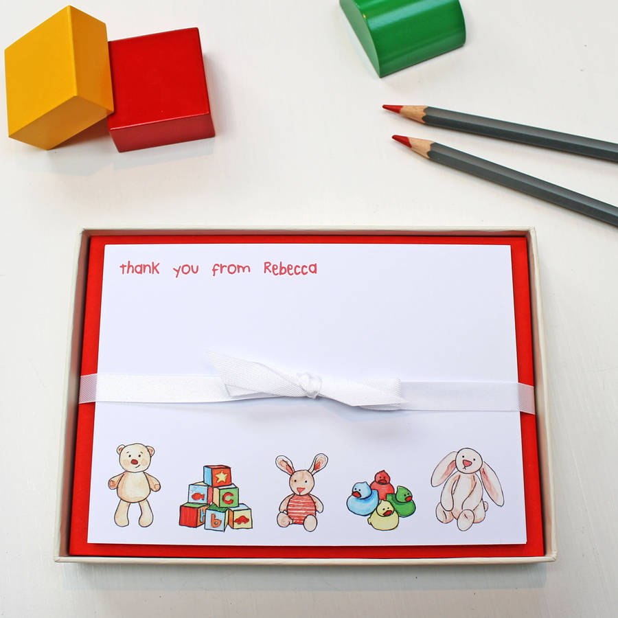 personalised children's notecards set by martha brook