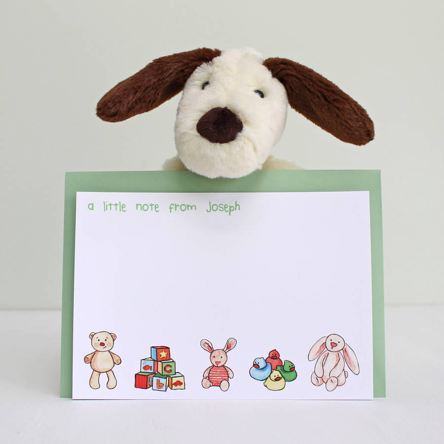 personalised children's notecards set by martha brook