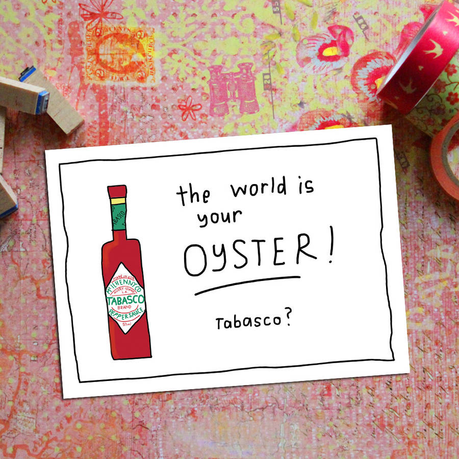 the world is your oyster postcard by indieberries