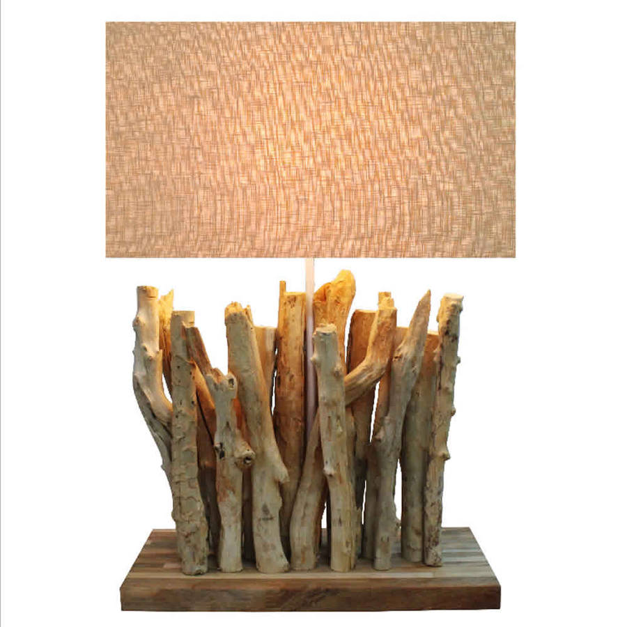 oslo driftwood table lamp by cowshed interiors