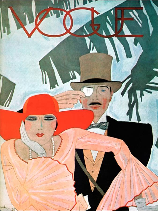 vintage reissue vogue cover couple, canvas art by hoxton art house