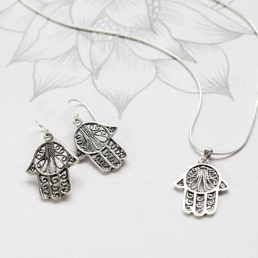 sterling silver hamsa necklace by charlotte's web jewellery 