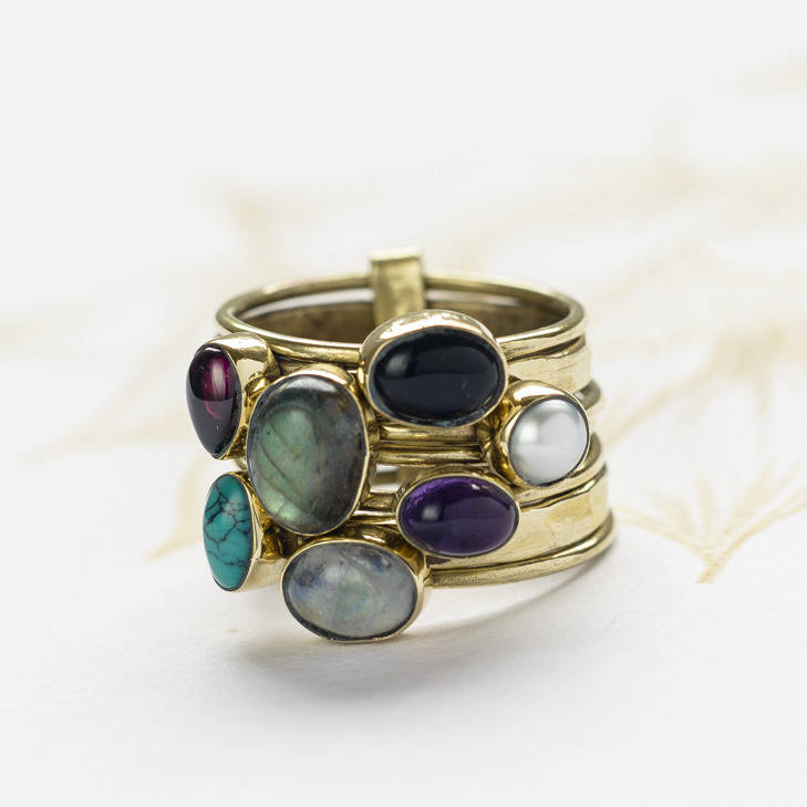 Chunky Gemstone Stacking Ring By Charlottes Web Jewellery