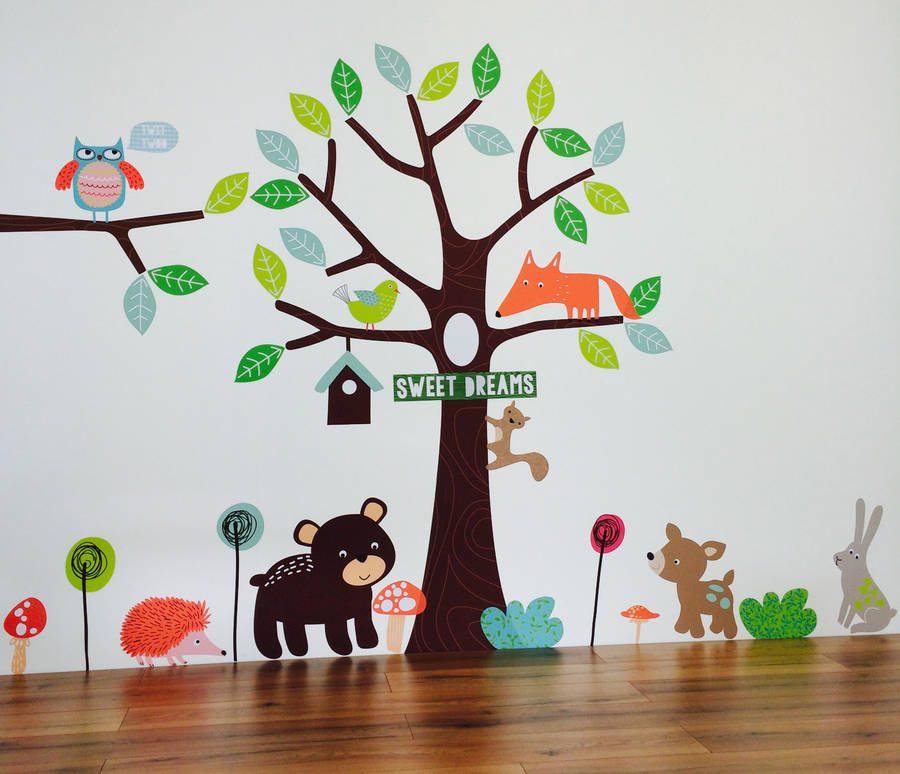 children's forest wall stickers by parkins interiors