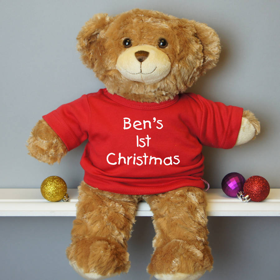 personalised first christmas bear