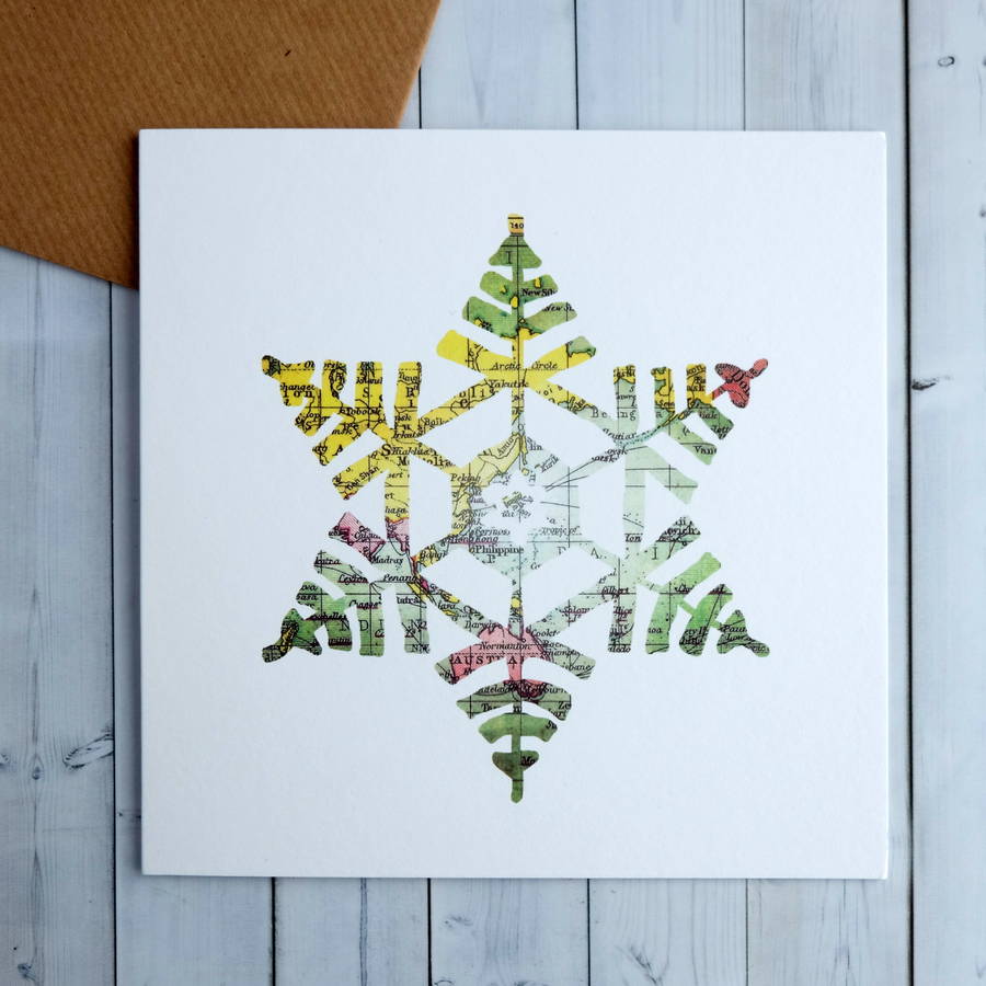 snowflake christmas cards pack of eight by bookishly