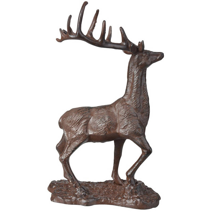 cast iron stag reindeer sculpture by garden selections cast iron stag reindeer sculpture by garden selections