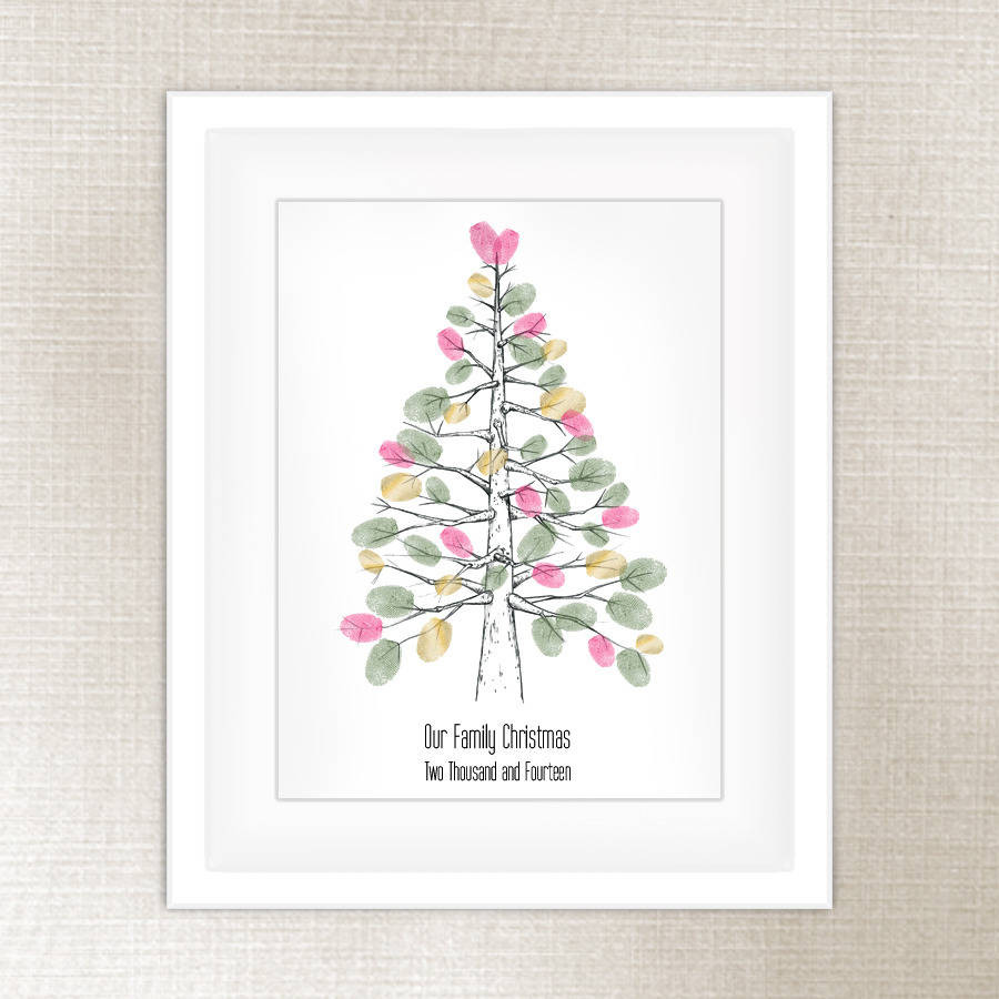 nordic fingerprint christmas tree by lillypea event stationery