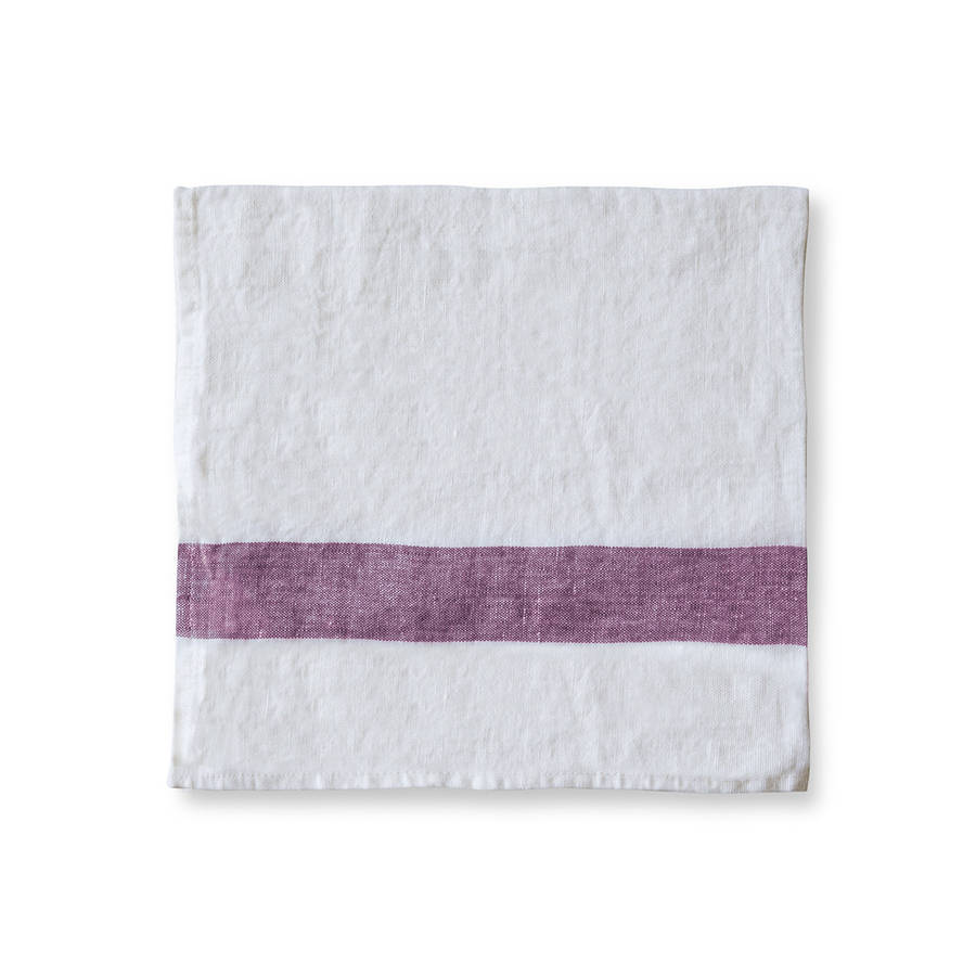 french stripe linen napkin by the linen works