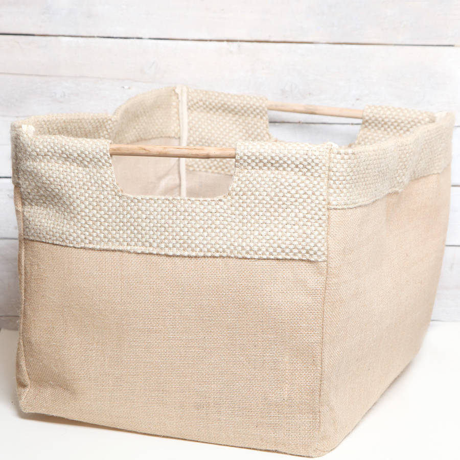 natural jute storage or recycling bag by red berry apple