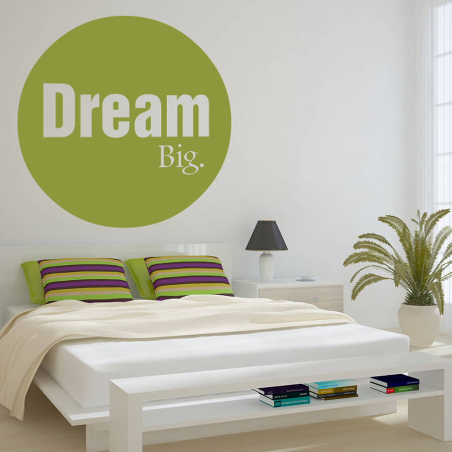 bold circle 'dream big' wall sticker by wall art