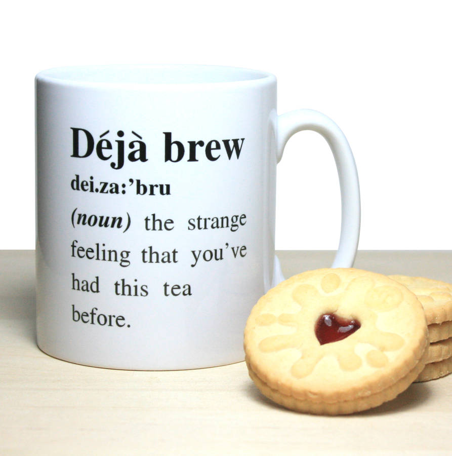 'deja brew' definition mug by betsy jarvis