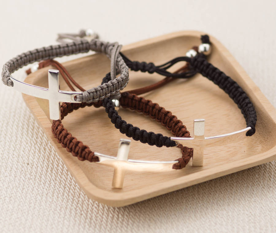 silver cross friendship bracelet by summer and silver