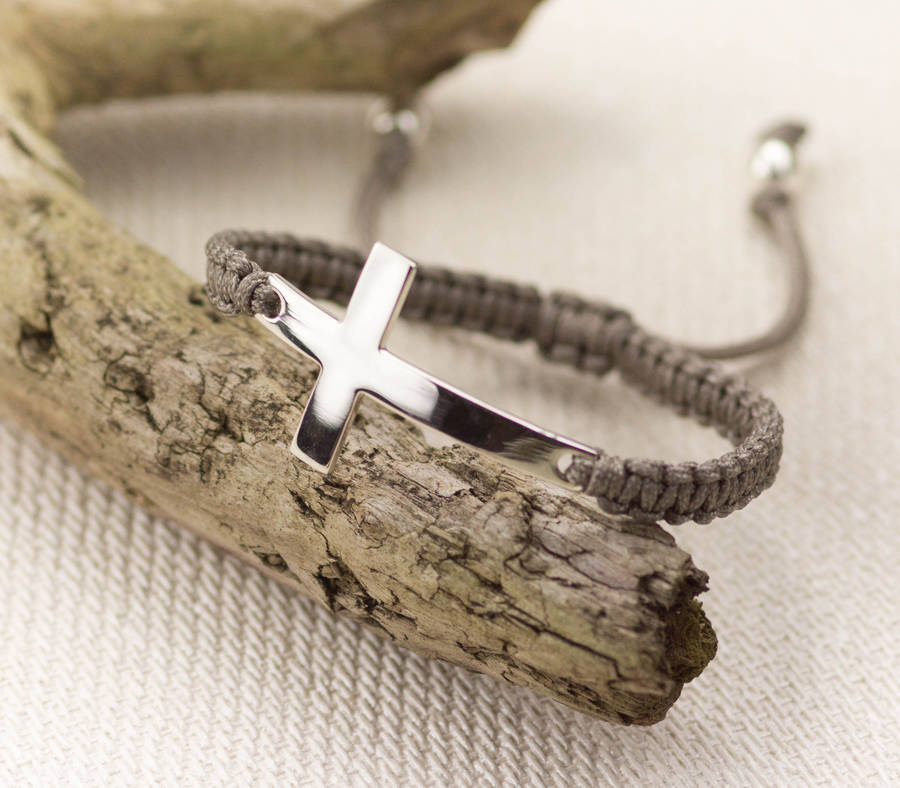silver cross friendship bracelet by summer and silver