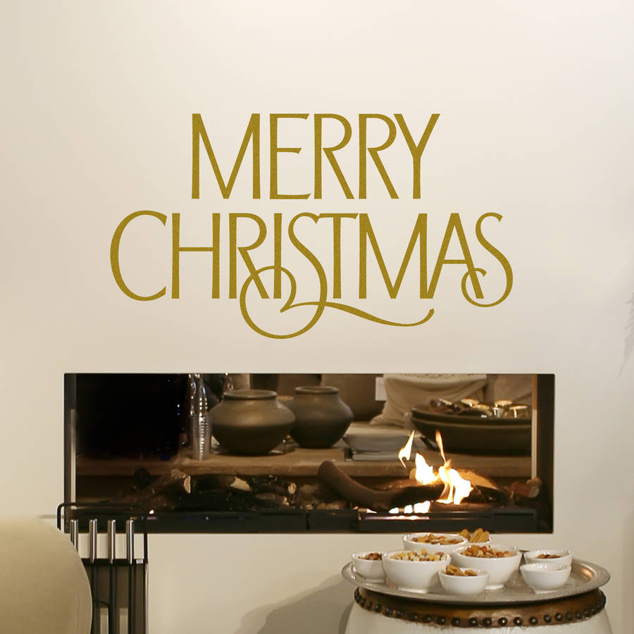 merry christmas wall sticker by snuggledust studios