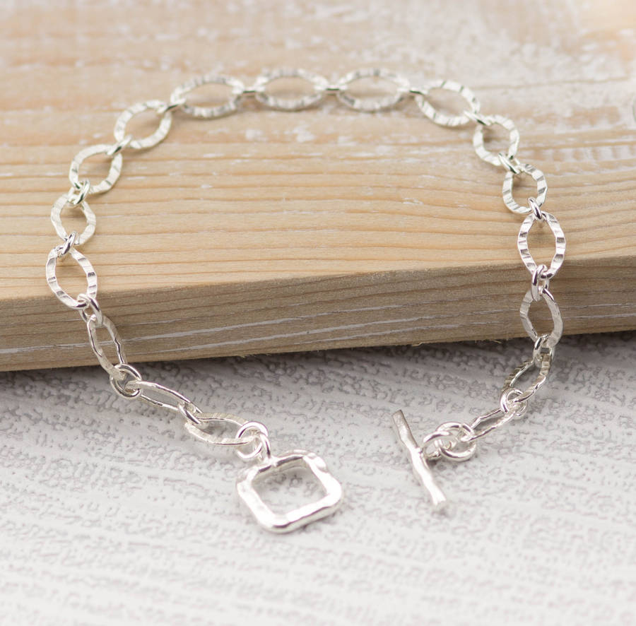 Sterling Silver Hammered Bracelet By Summer And Silver