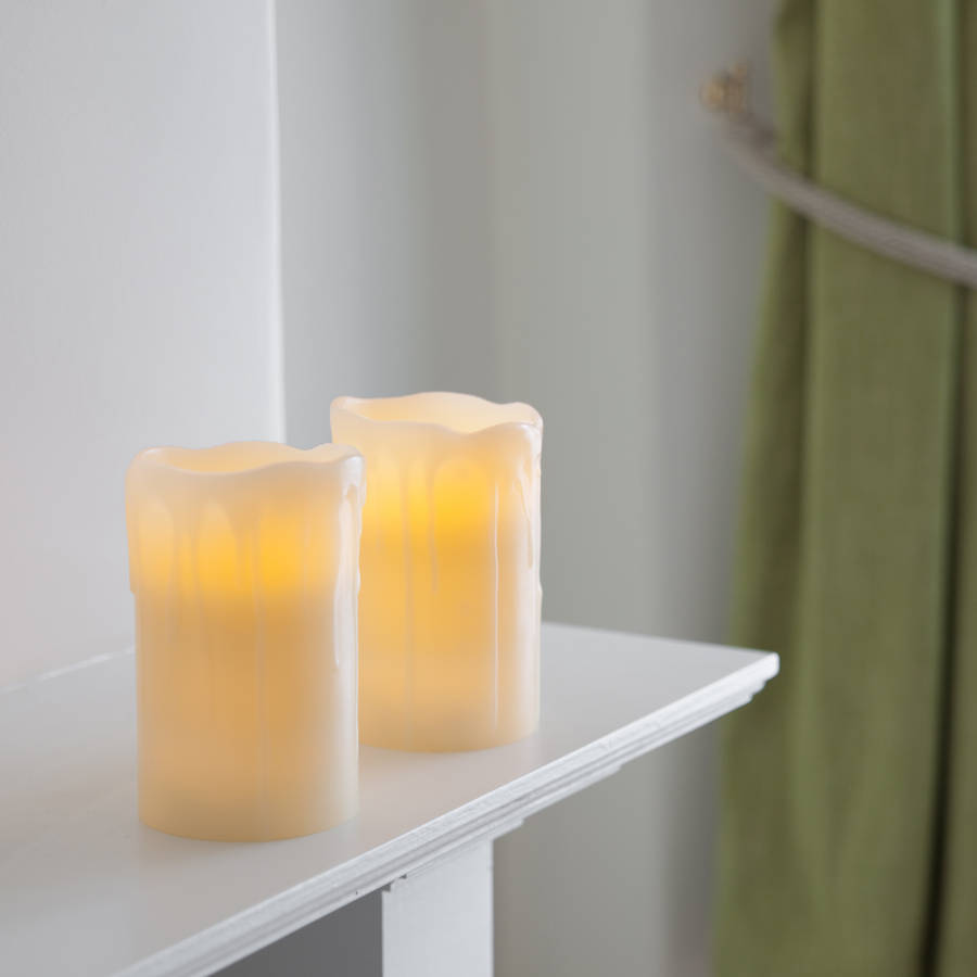 pair of church battery led candles by lights4fun