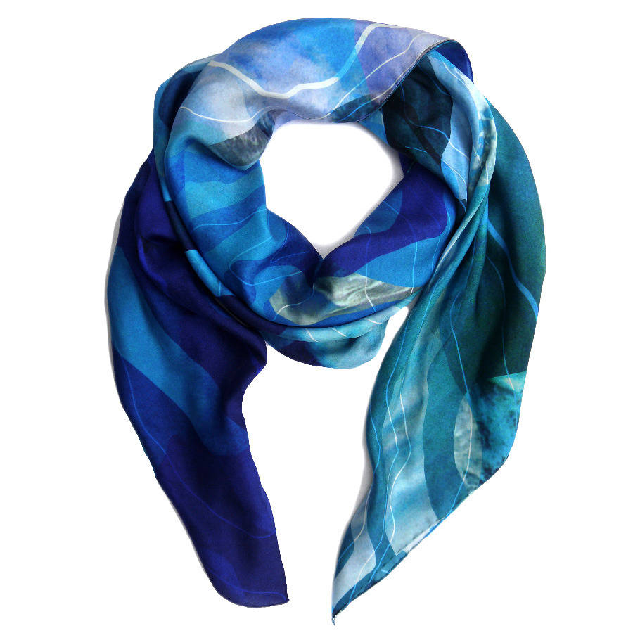 topographic silk classic habotai scarf by kathkath | notonthehighstreet.com