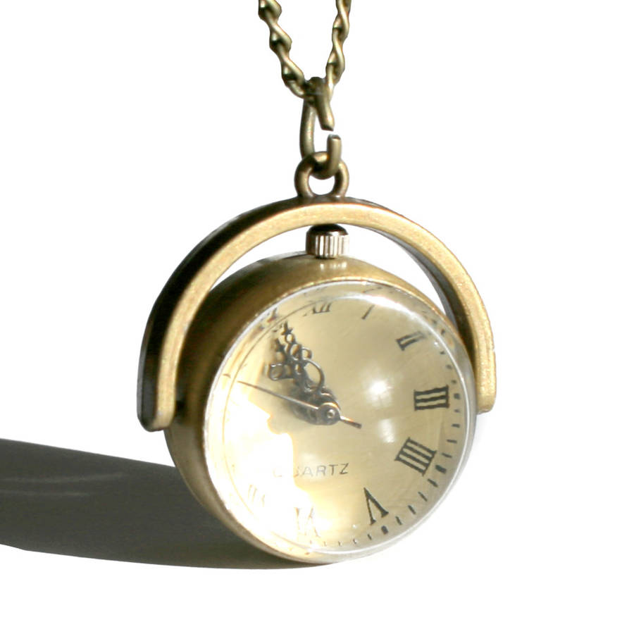 vintage style pocket watch necklace by hayley & co