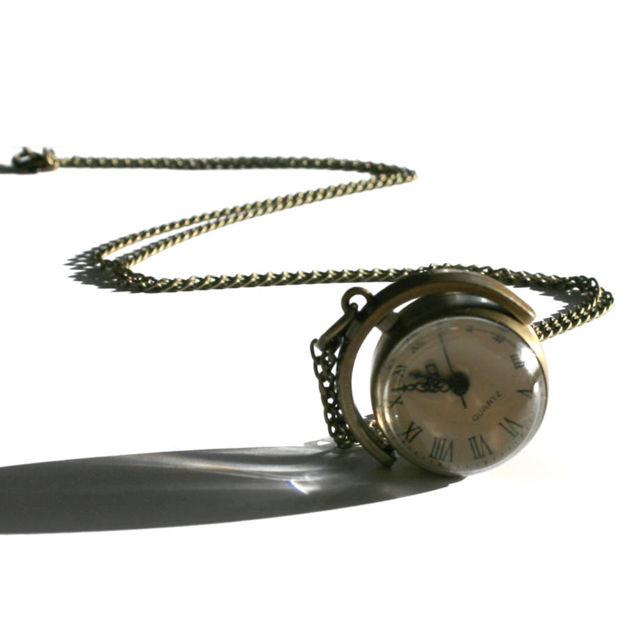 vintage style pocket watch necklace by hayley & co