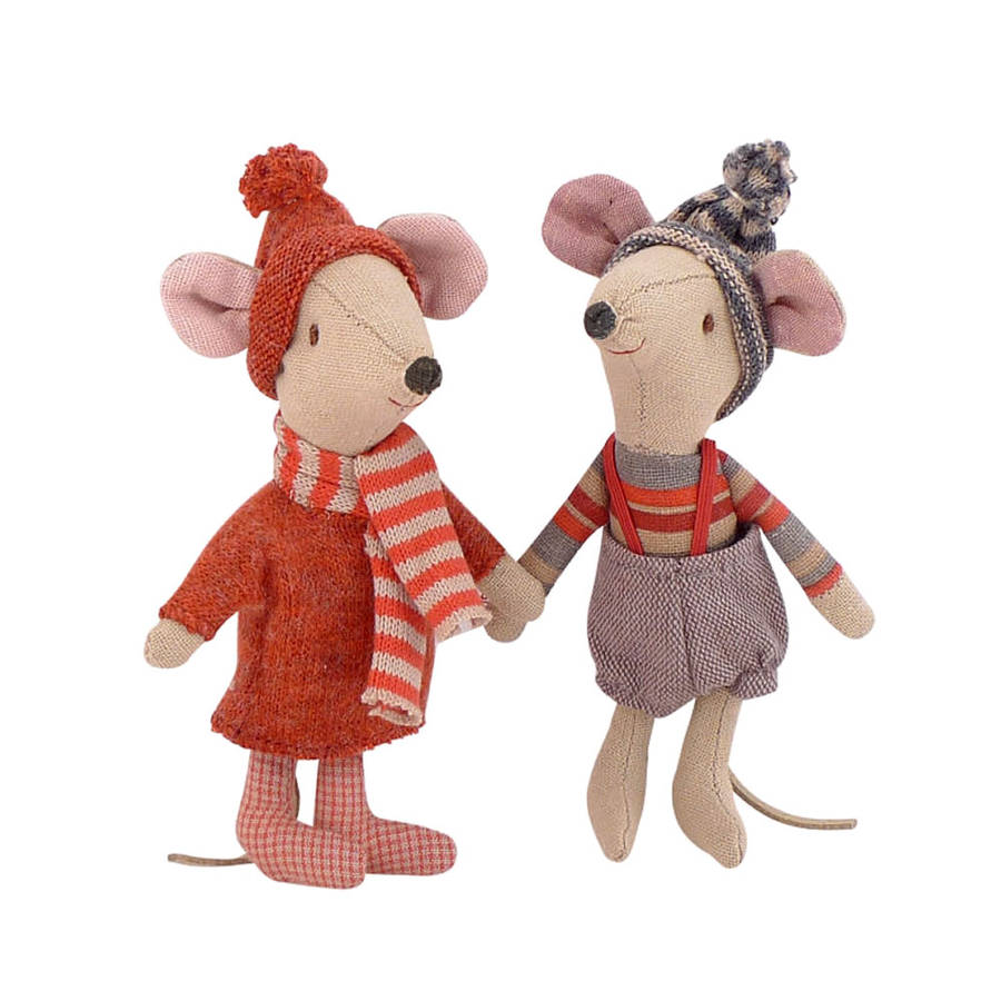 maileg winter mouse soft toy by little baby company