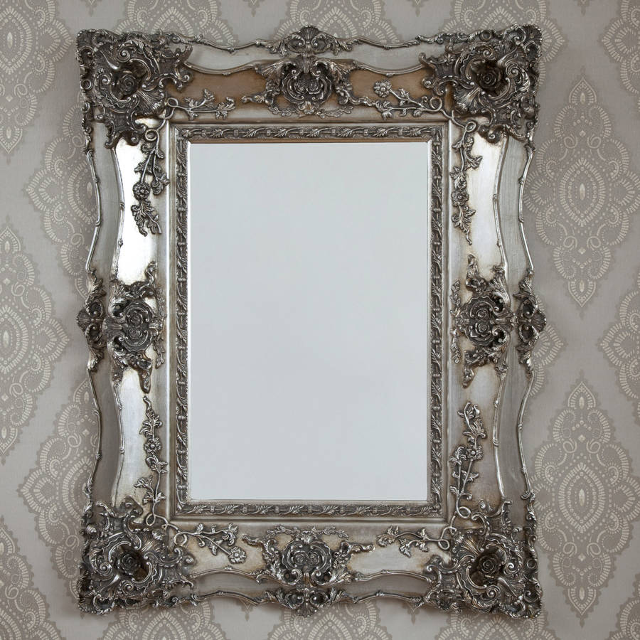 vintage ornate silver decorative mirror by decorative ...
