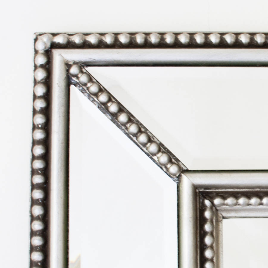 Double Beaded Classic Silver Mirror By Decorative Mirrors Online 