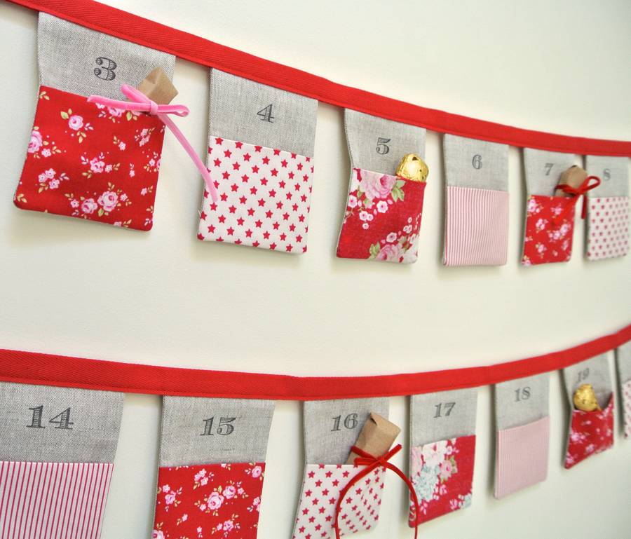 handmade bunting advent calendar tilda stars by sew sweet violet