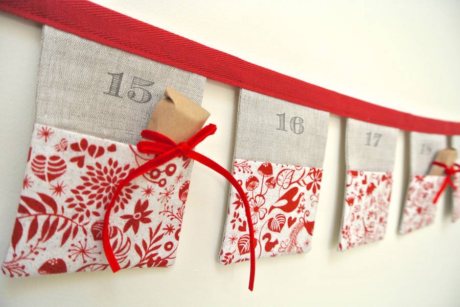 handmade bunting advent calendar woodland friends by sew sweet violet