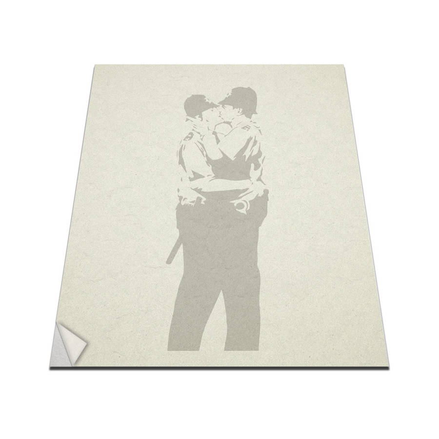 banksy policemen in love vinyl wall art decal by vinyl revolution