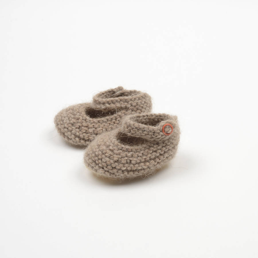 hand knitted mary jane baby booties by petite albion notonthehighstreet.com