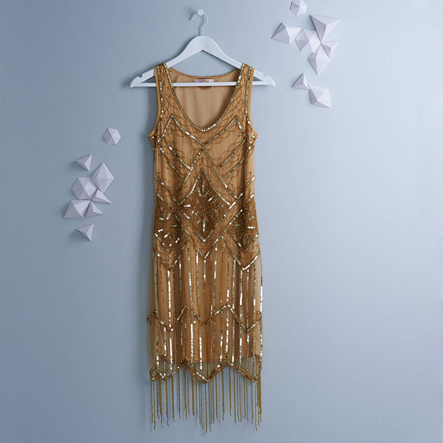 isobel gatsby inspired flapper embellished fringe dress by gatsbylady