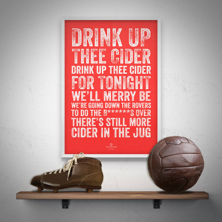 bristol city 'drink up thee cider' football song print by true colours