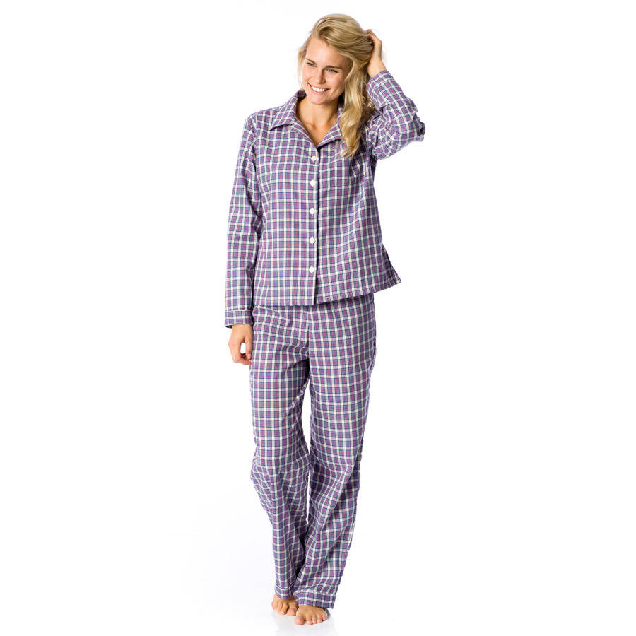 women's brushed cotton pyjamas in regular and tall leg by pj pan