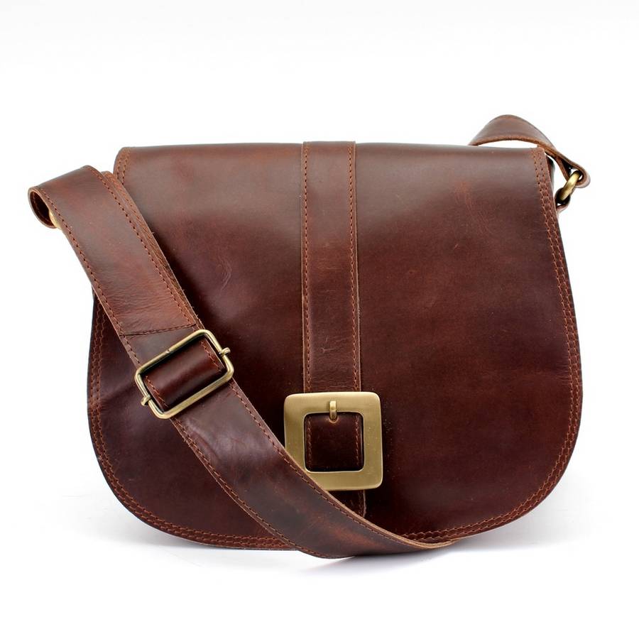 brown leather cross body handbag by the leather store | www.semashow.com