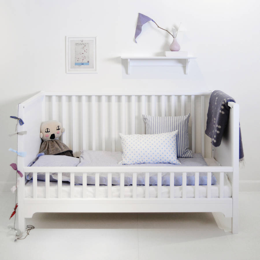 scandinavian white wood cotbed by nubie modern kids boutique