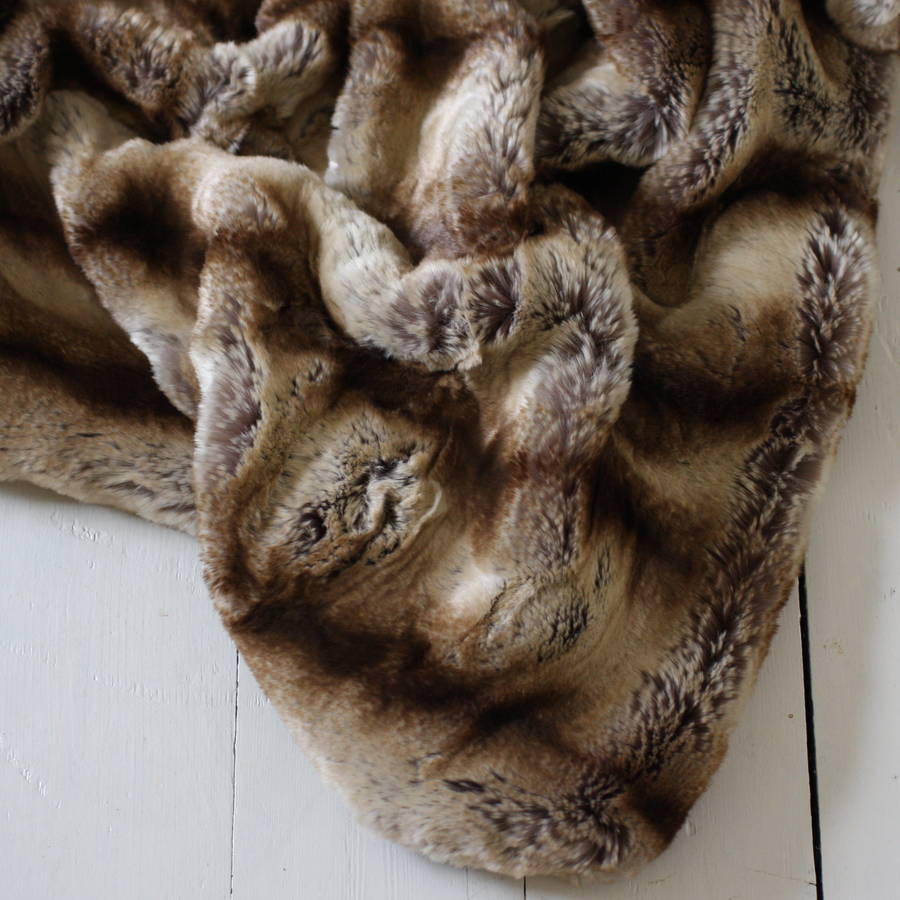 luxurious supersoft fur throw by magpie living