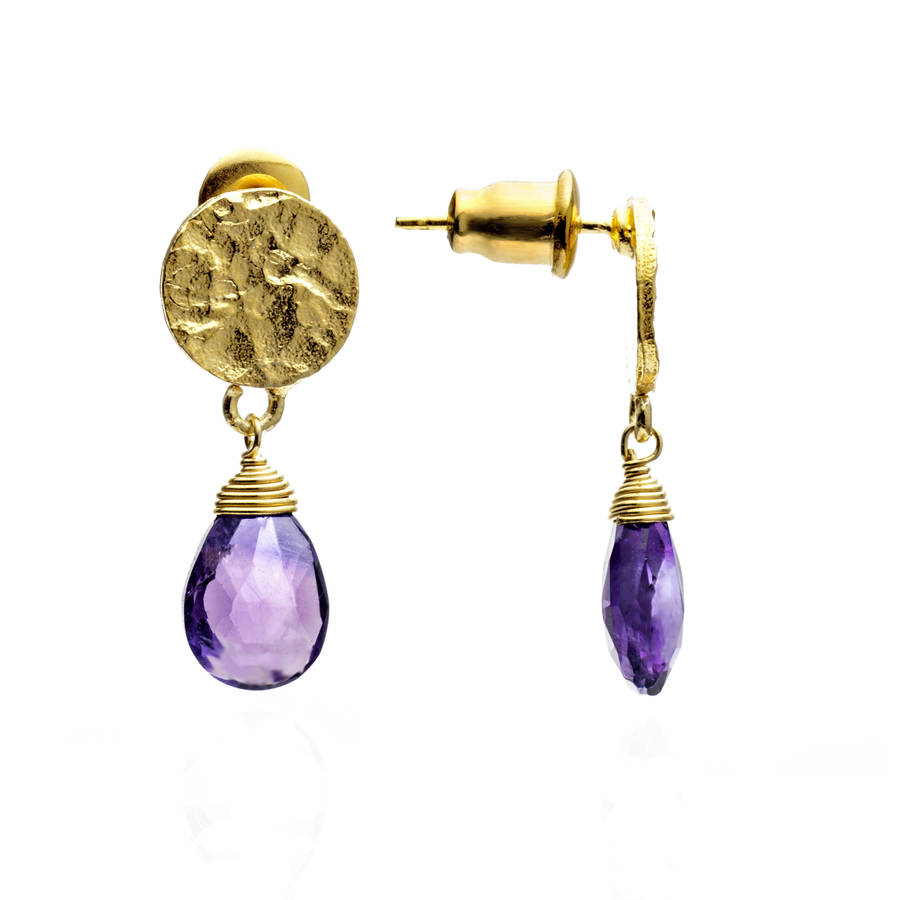 semi precious stone drop earrings by azuni london designer jewellery