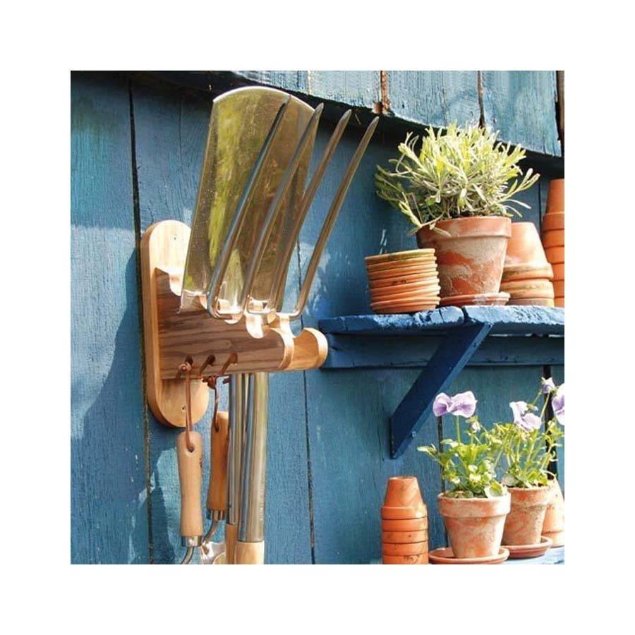 wooden garden tool hanger by garden selections