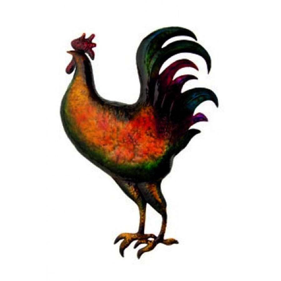 stylish metal rooster garden wall art sculpture by garden selections
