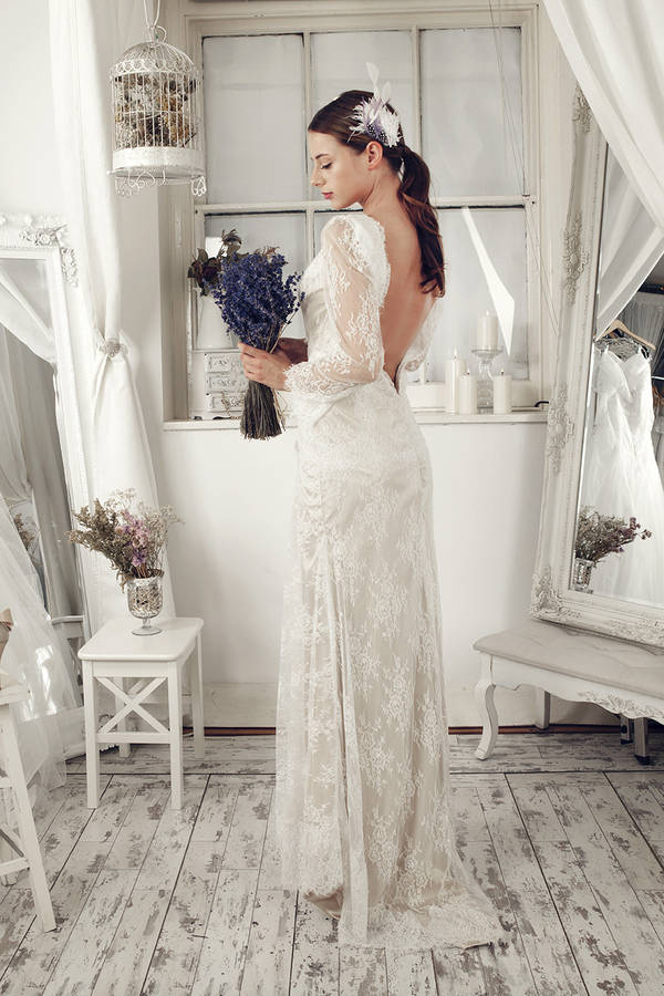 Long Lace Sleeved Wedding Dress By Elliot Claire London 